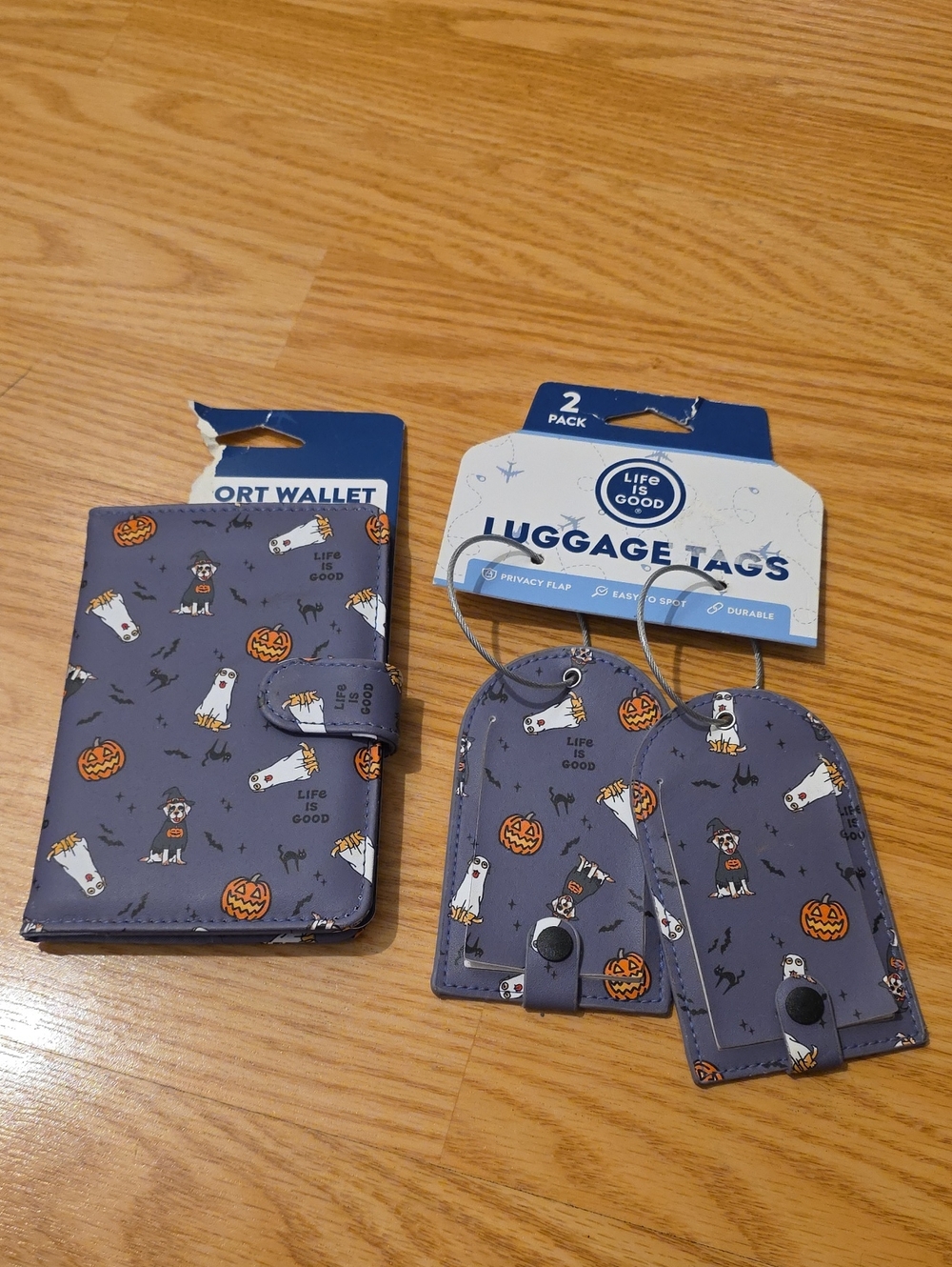 Life Is Good Halloween Luggage Tags and Passport Wallet